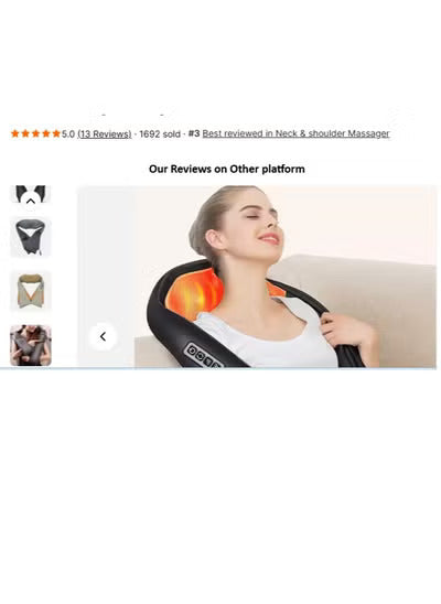 Shiatsu Neck and Back Massager with Soothing Heat, 3D Deep Tissue Kneading for Pain Relief