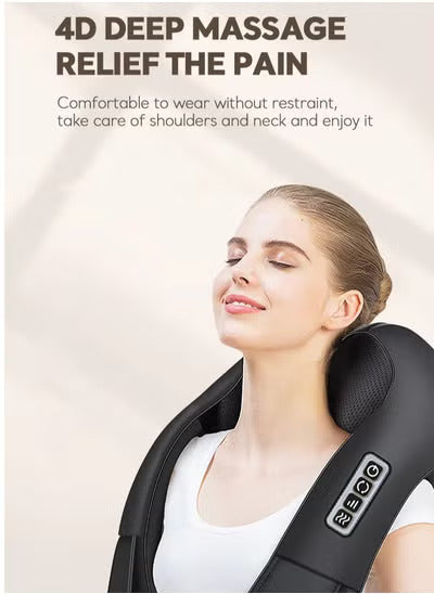 Shiatsu Neck and Back Massager with Soothing Heat, 3D Deep Tissue Kneading for Pain Relief